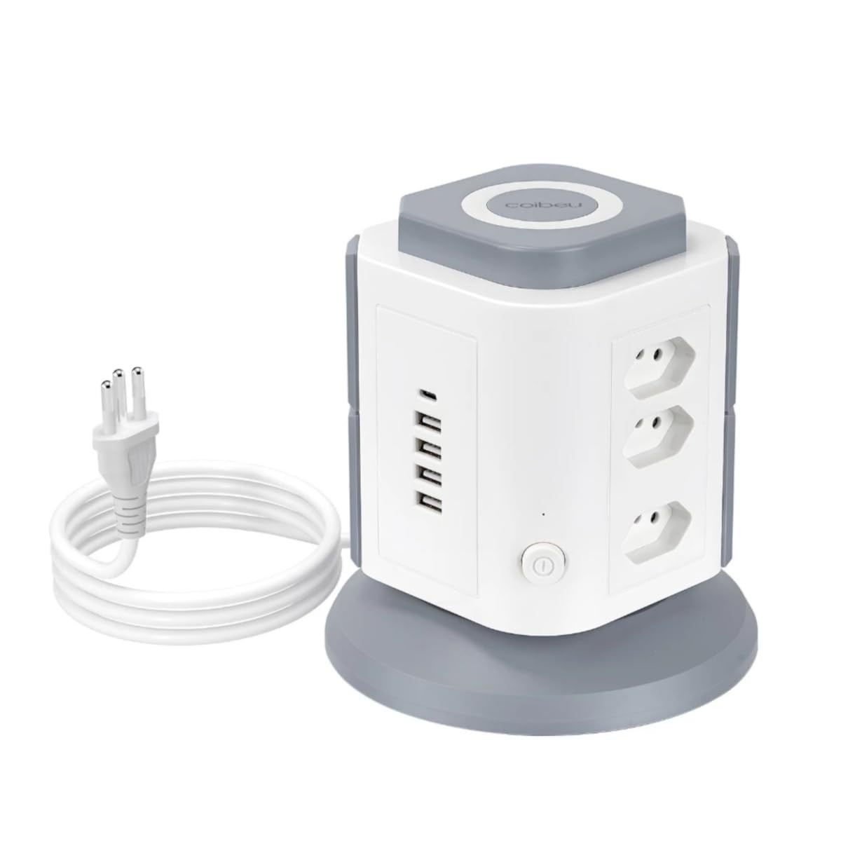 Torre de Tomadas 9+4+1 USB Rápido: Potencialize sua Conexão com Segurança e Estilo
