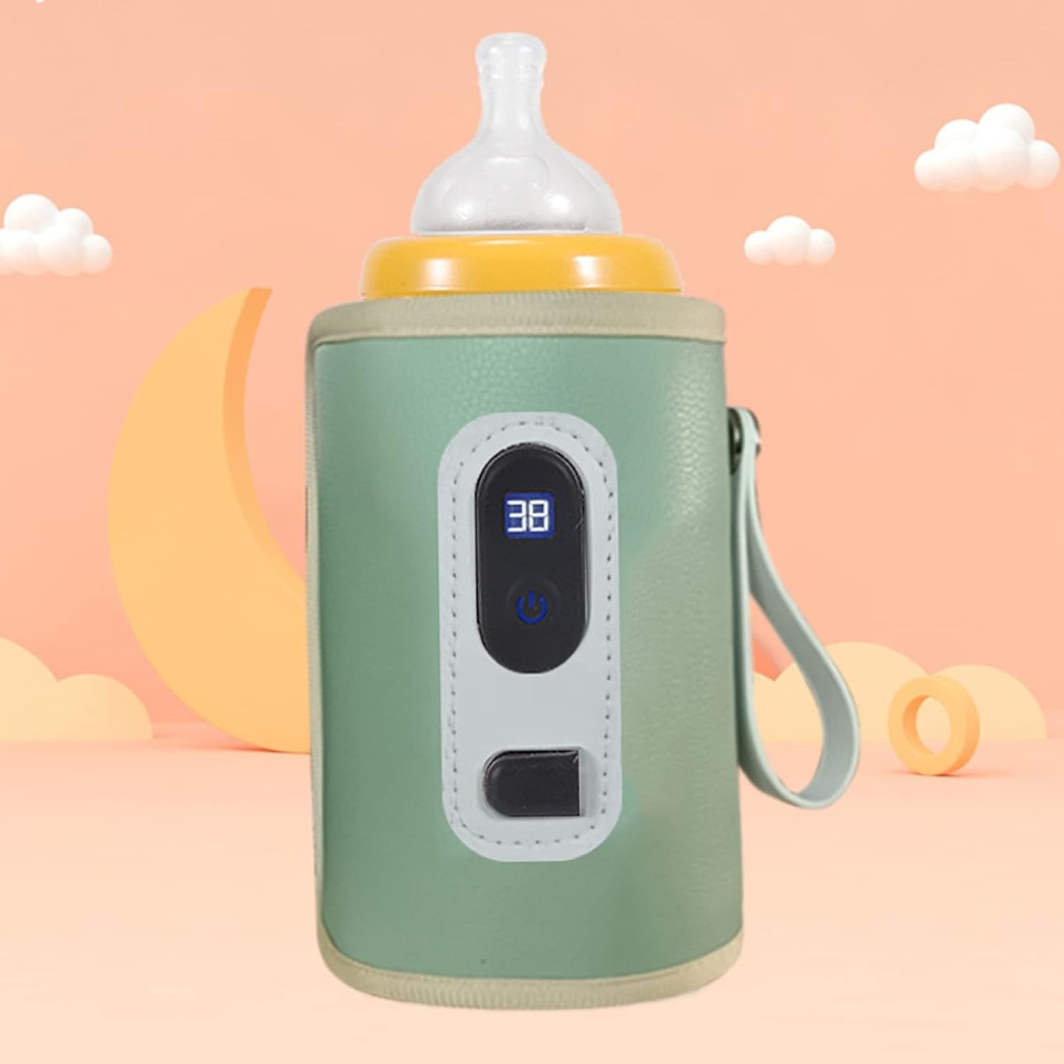 Aquecedor de Mamadeira USB com Tela LCD | Aquecimento Preciso e Portátil para Viagens (Verde)