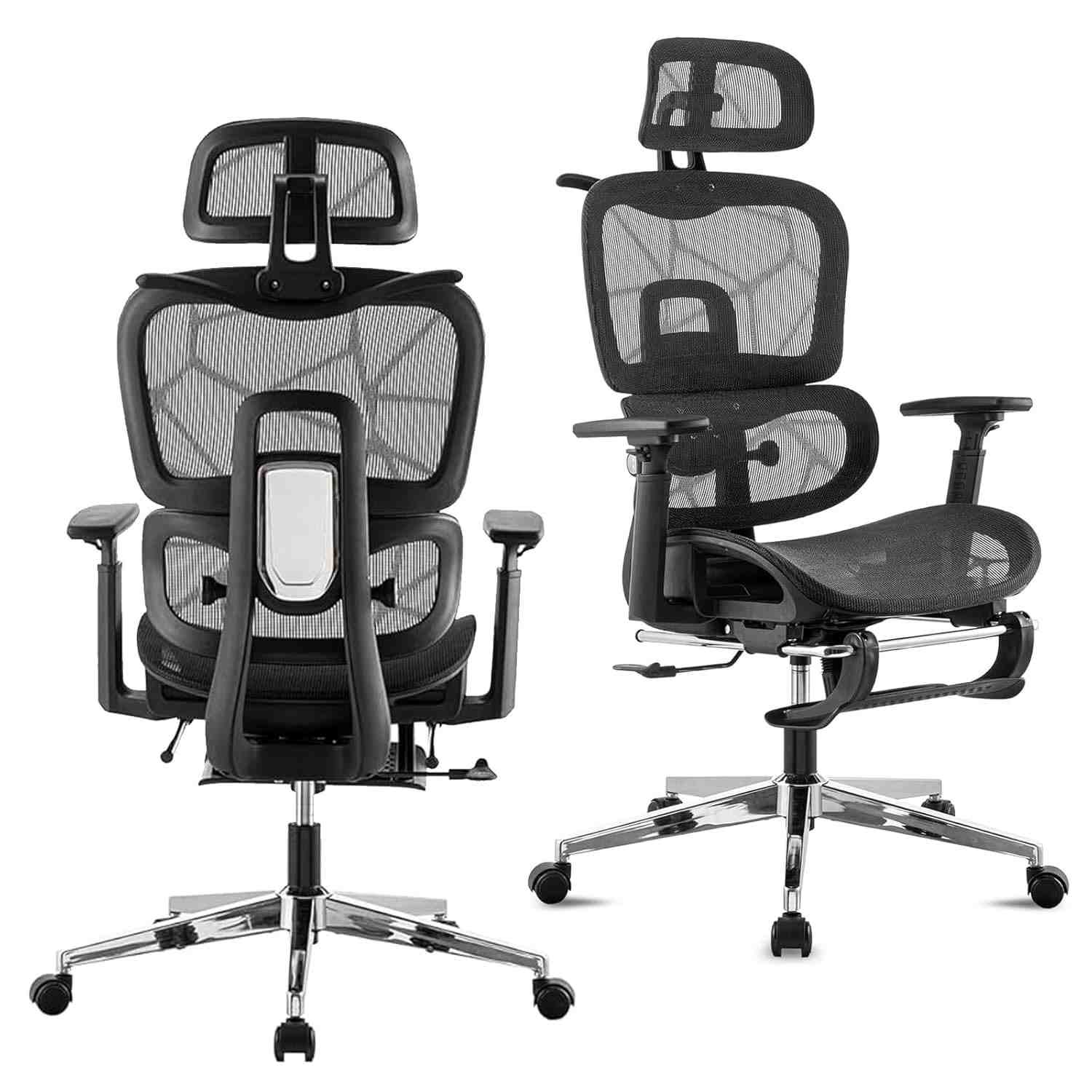 Cadeira de Escritório Ergonômica com Suporte Lombar e Encosto Ajustável | Design Confortável e Respirável
