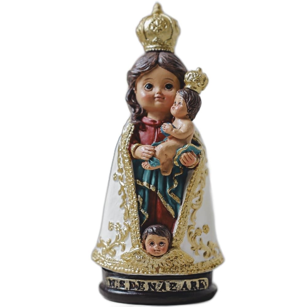 Nossa Senhora de Nazaré Baby 13cm em Resina Importada - Imagem Sagrada com Pintura Manual
