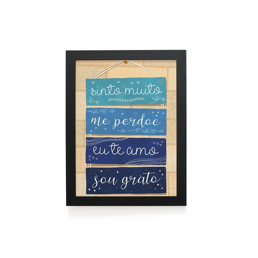 Quadro Decorativo 30x42cm Hoponopono | Design Moderno com Moldura Premium