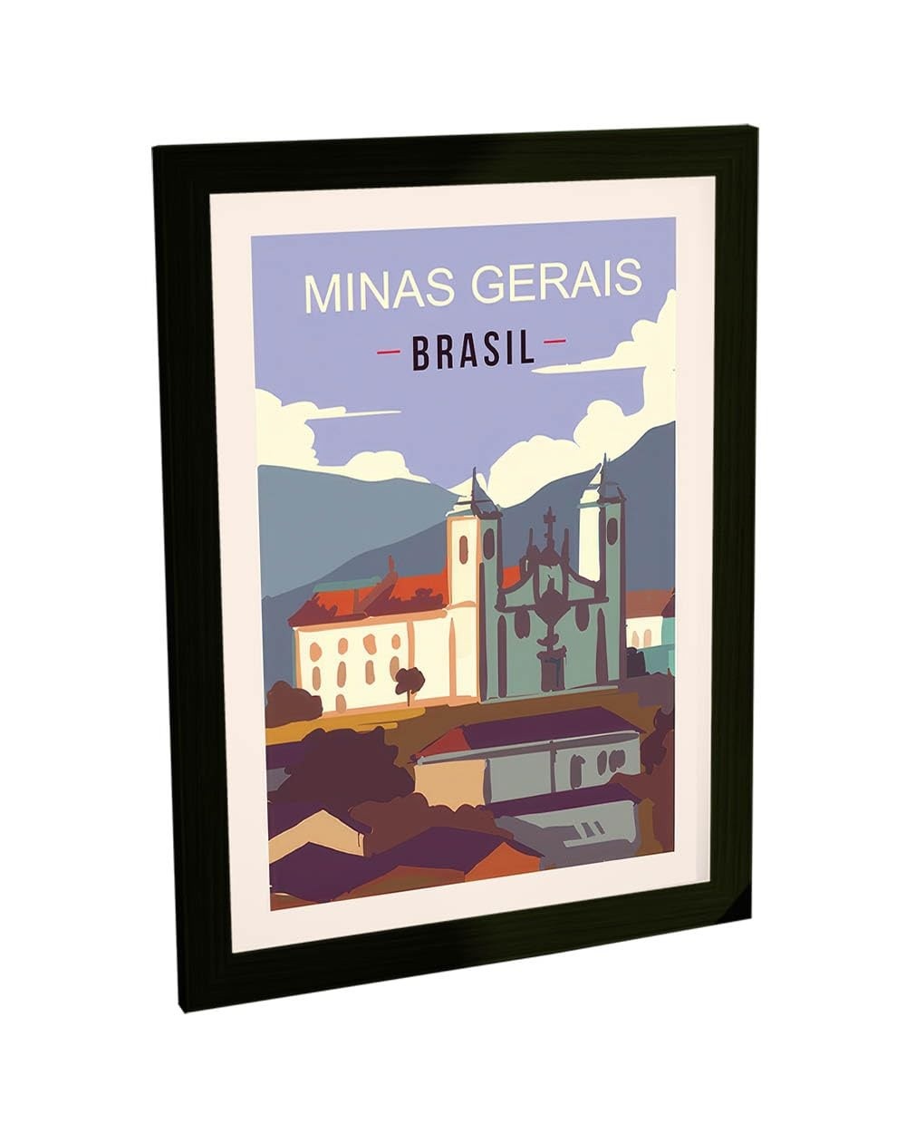 Quadro Decorativo A3 Minas Gerais - Poster Viagem Brasil com Moldura