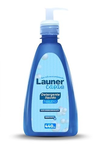Launer Casa Detergente Lava Louças Neutro Concentrado 440ml - Limpeza Profunda com Brilho Duradouro