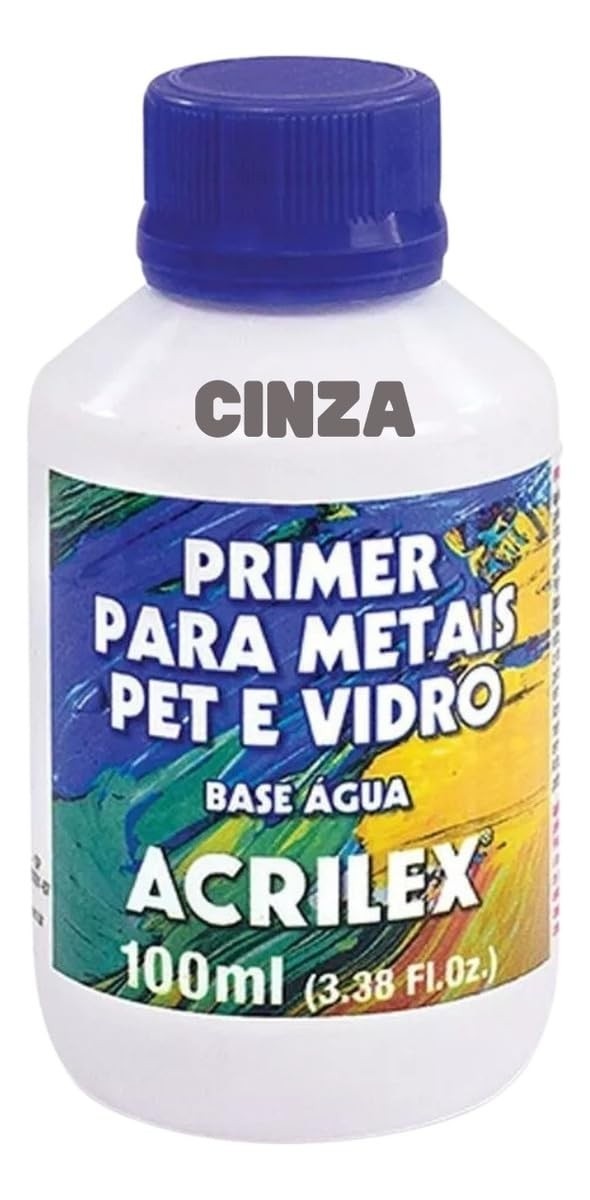 Primer para Metais Pet e Vidros 100ml - Base para Tinta com Secagem Uniforme e Alta Aderência