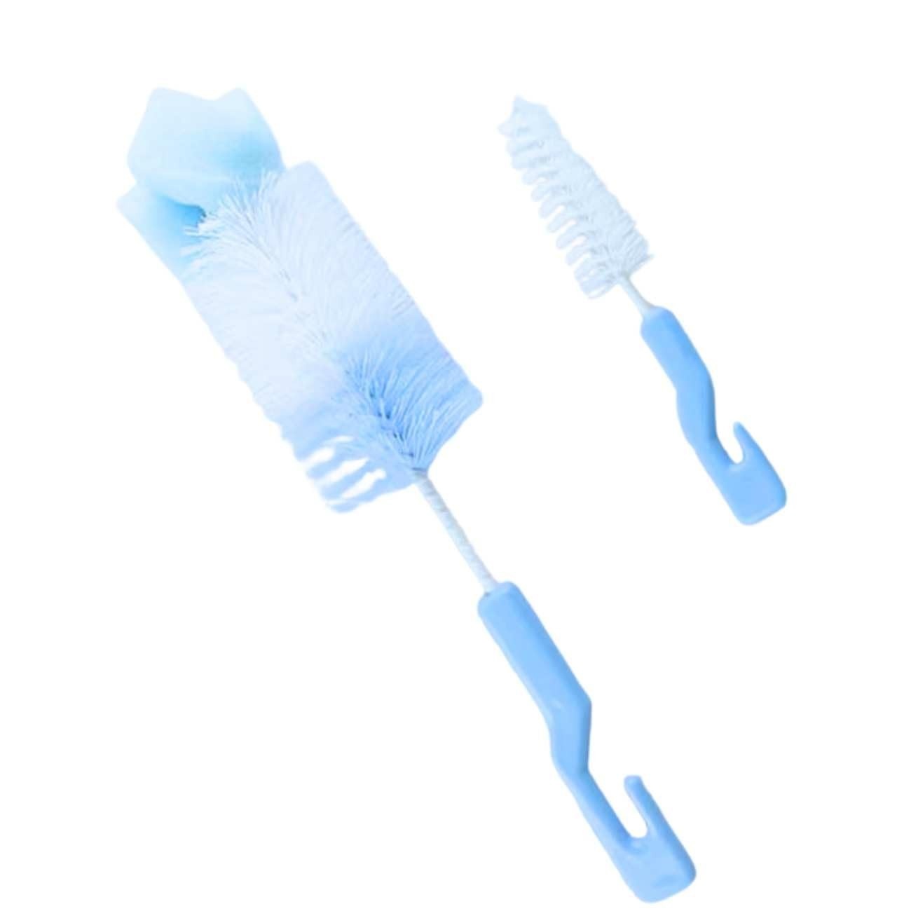 Kit Escovas para Mamadeiras e Bicos com Esponja Azul - Limpeza Profunda e Segura
