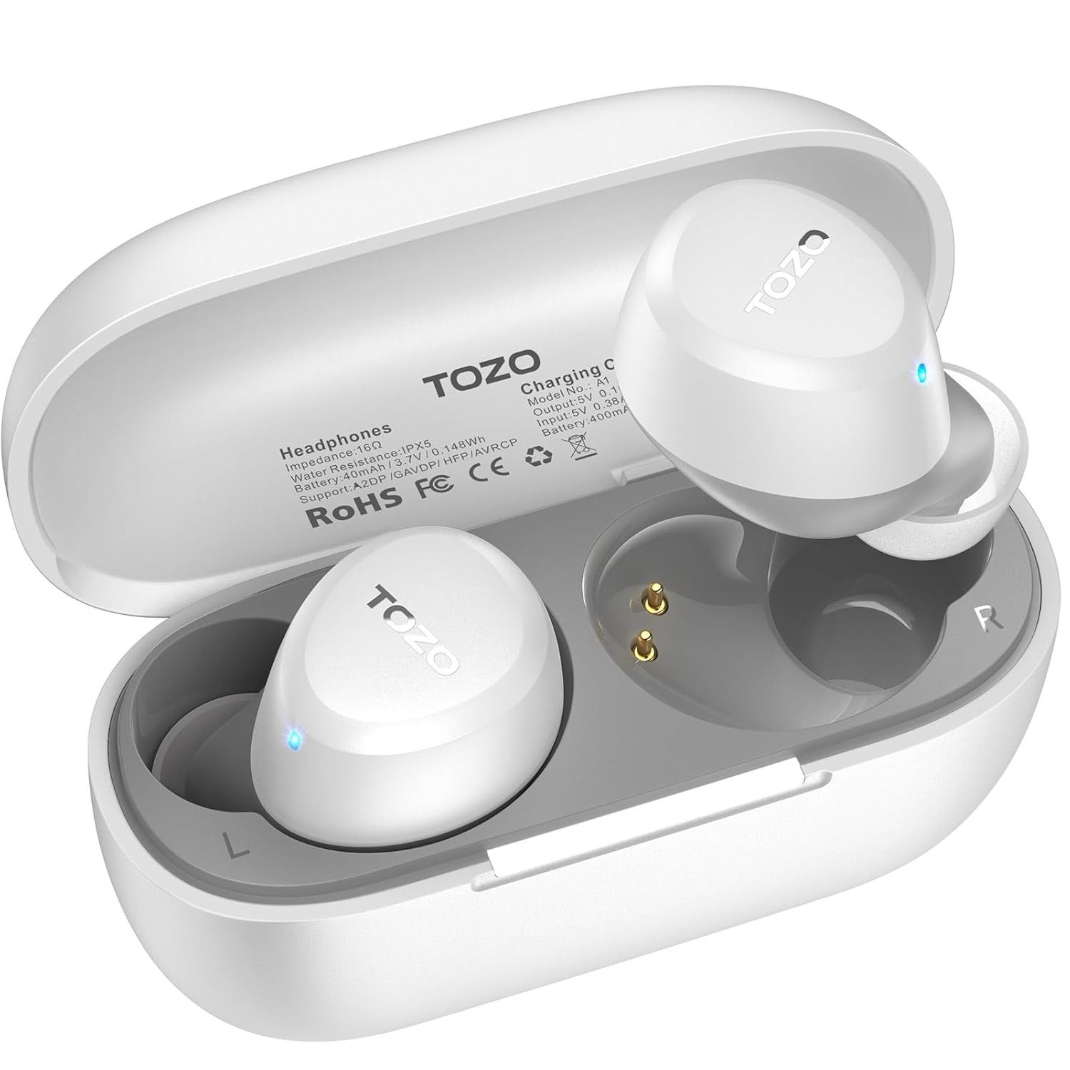 TOZO A1 2024: Fones de Ouvido Bluetooth Leves com Som Estéreo e App EQ