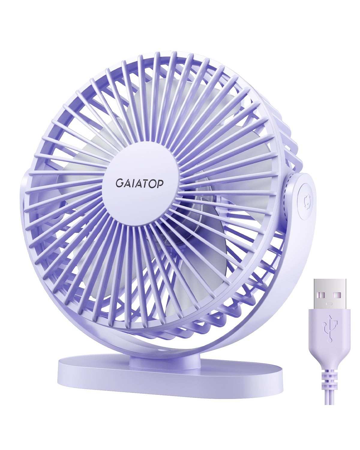 Ventilador de Mesa USB Gaiatop - Silencioso, Portátil e Potente com 3 Velocidades