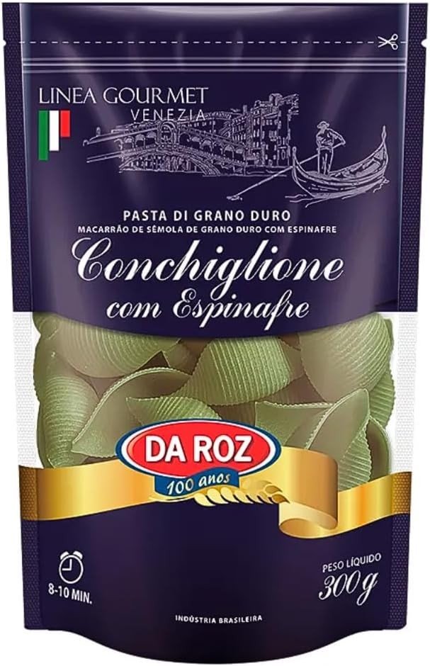 Macarrão Gourmet Conchiglione com Espinafre 300g - Da Roz