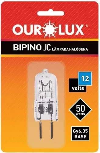 Ilumine com Potência: Lâmpada Halógena Bipino 50W 12V Ourolux - Brilho e Eficiência!