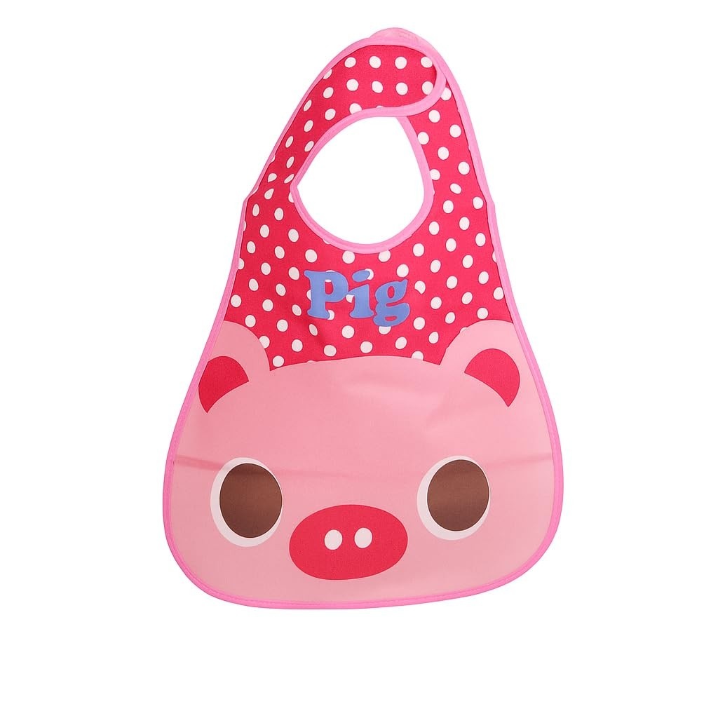 Babador Infantil de Plástico com Fechador e Bolso Coletor – À Prova d’Água, Fácil de Limpar, Ideal para Refeições