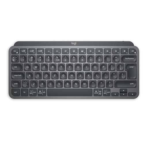 Teclado sem fio Logitech MX Keys Mini com Iluminação Inteligente, Conexão USB ou Bluetooth Easy-Switch para até 3 dispositivos e Bateria Recarregável - Grafite