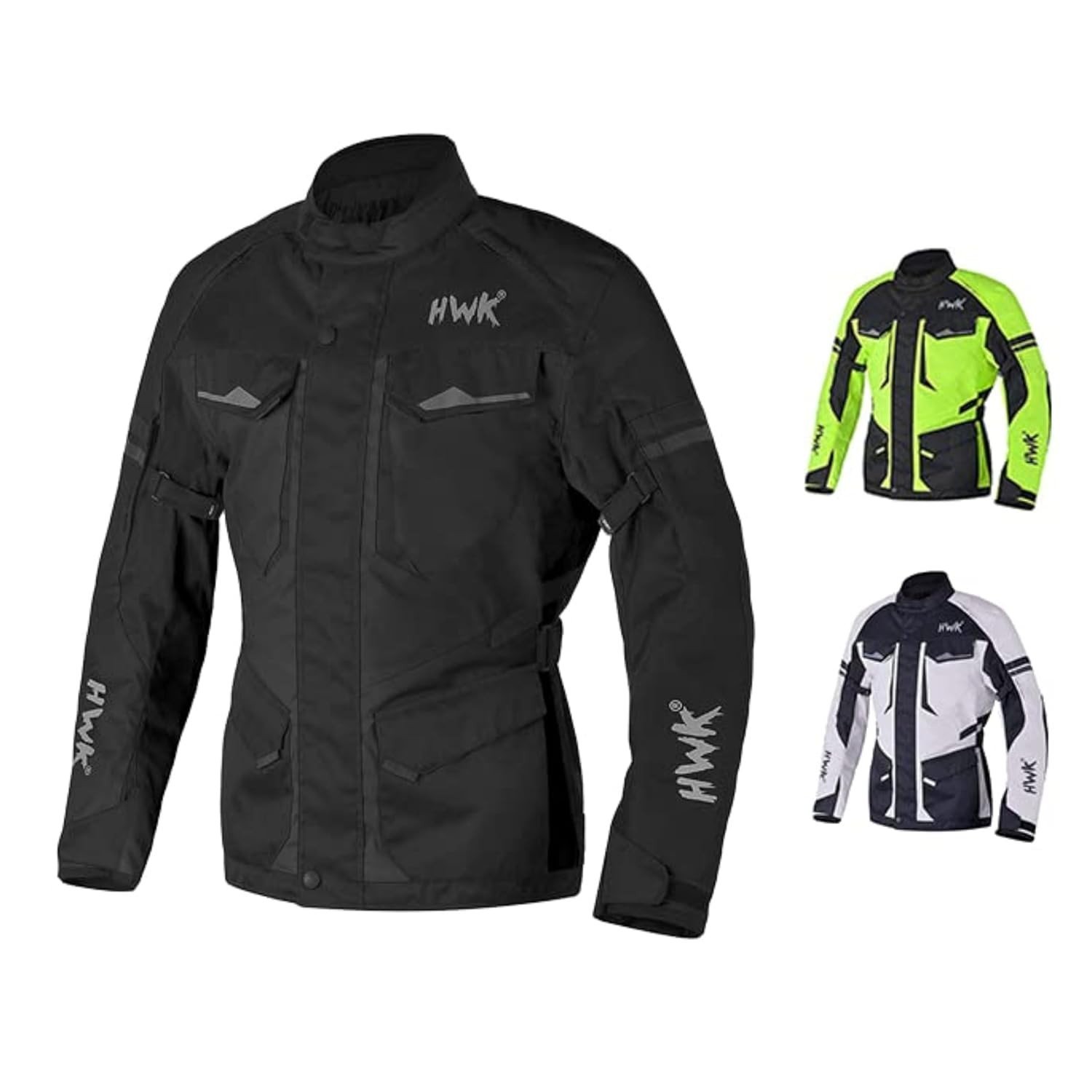 HWK Jaqueta de motocicleta masculina de aventura/turismo com tecido Cordura para motociclismo e proteção contra impactos