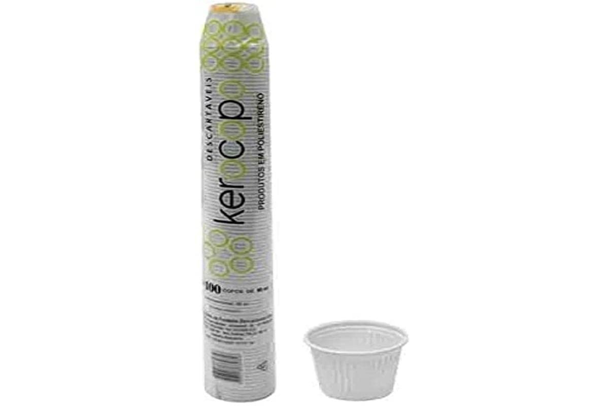 Copo Descartável Kerocopo 50ml - Pacote com 100 Unidades Brancas