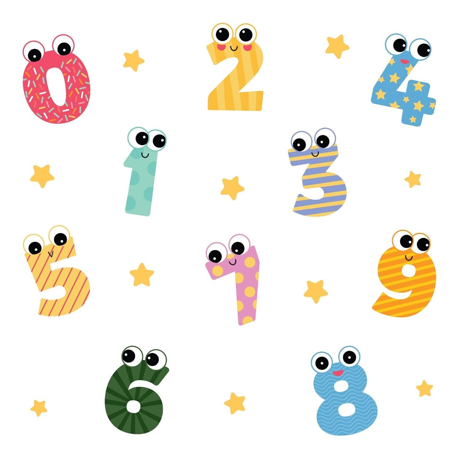 Adesivo de Parede Números Kids Infantil com Estrelas - Decore com Criatividade e Estilo!
