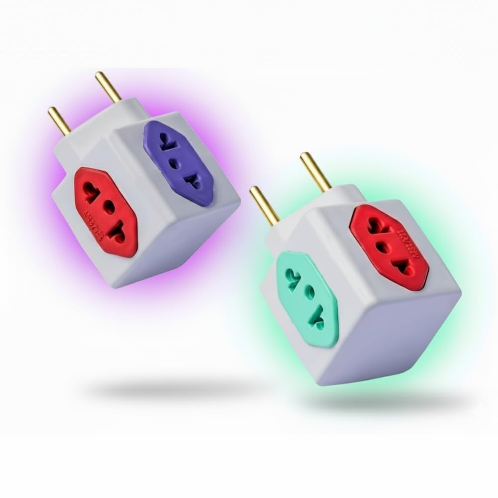 Kit 2 Adaptadores Benjamin Cubo: Mais Tomadas com Segurança e Estilo!