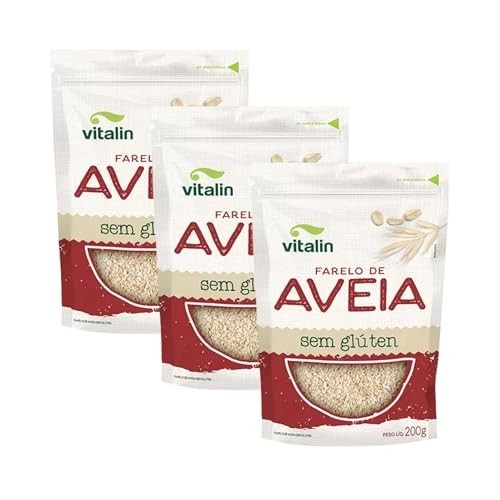 Kit com 3 Pouchs de Farelo de Aveia sem Glúten de 200g cada - Vitalin