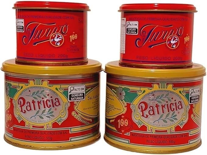 Manteiga Mineira,kit com 2 unidades Lata 500g e lata 200g, Patrícia e Turvo