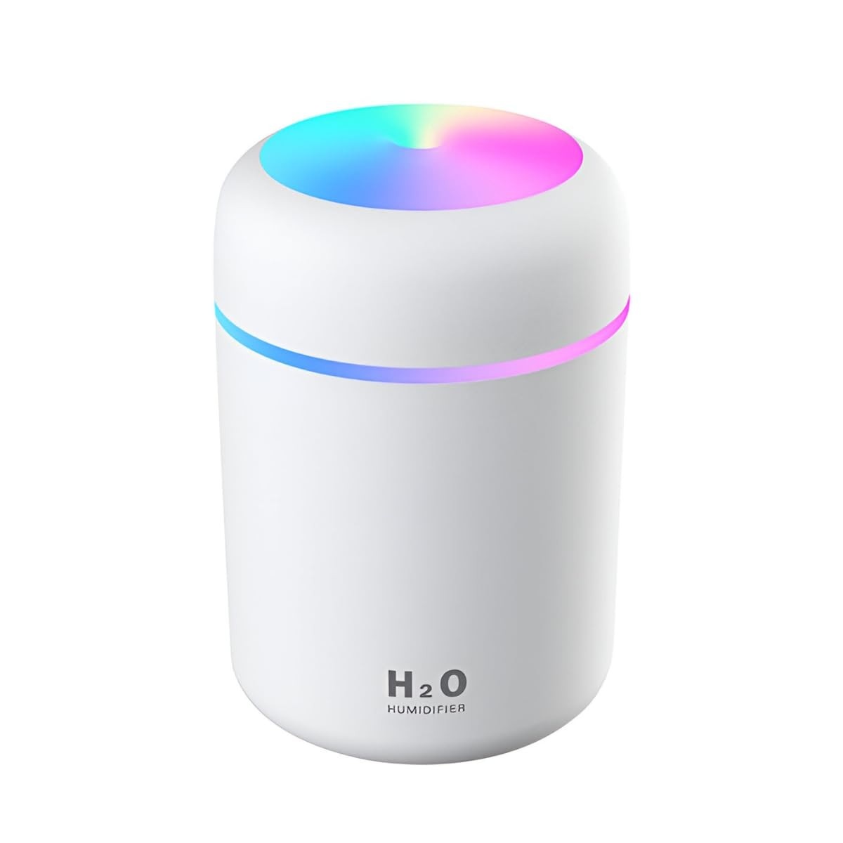 Umidificador de Ar Portátil com LED Colorido | 300ml | Tecnologia Ultrassônica | Aromatizador Silencioso para Casa e Escritório
