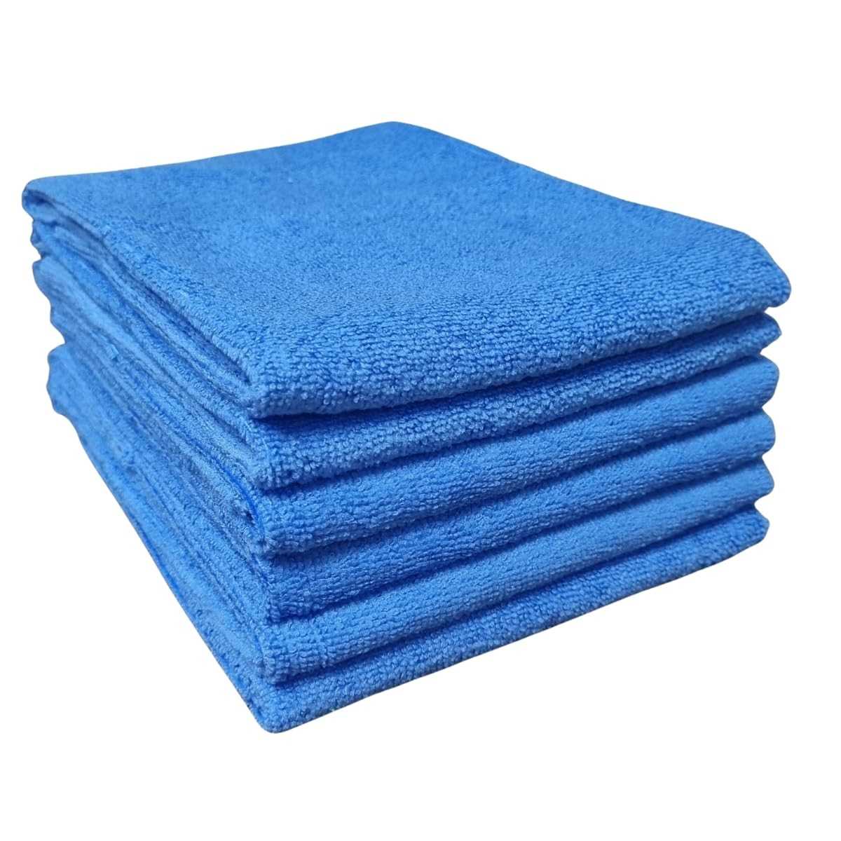Pano Microfibra Azul Multiuso para Limpeza e Secagem - Kit com 5 Panos 30x40cm