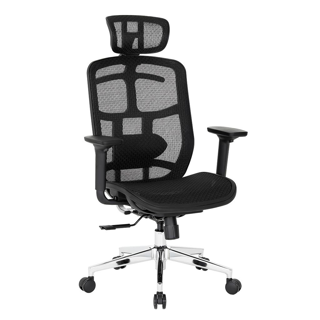 Cadeira de Escritório Ergonômica Diana DT3 com Apoio Lombar 2D, Braço 3D e Encosto em Mesh - Até 120kg