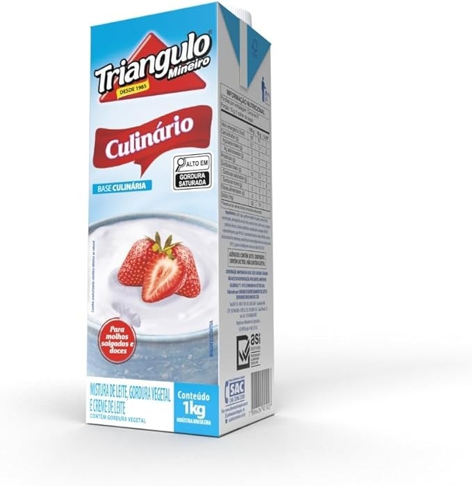 Base Culinária com 1kg - Mistura de Leite, Gordura Vegetal e Creme de Leite, Triângulo