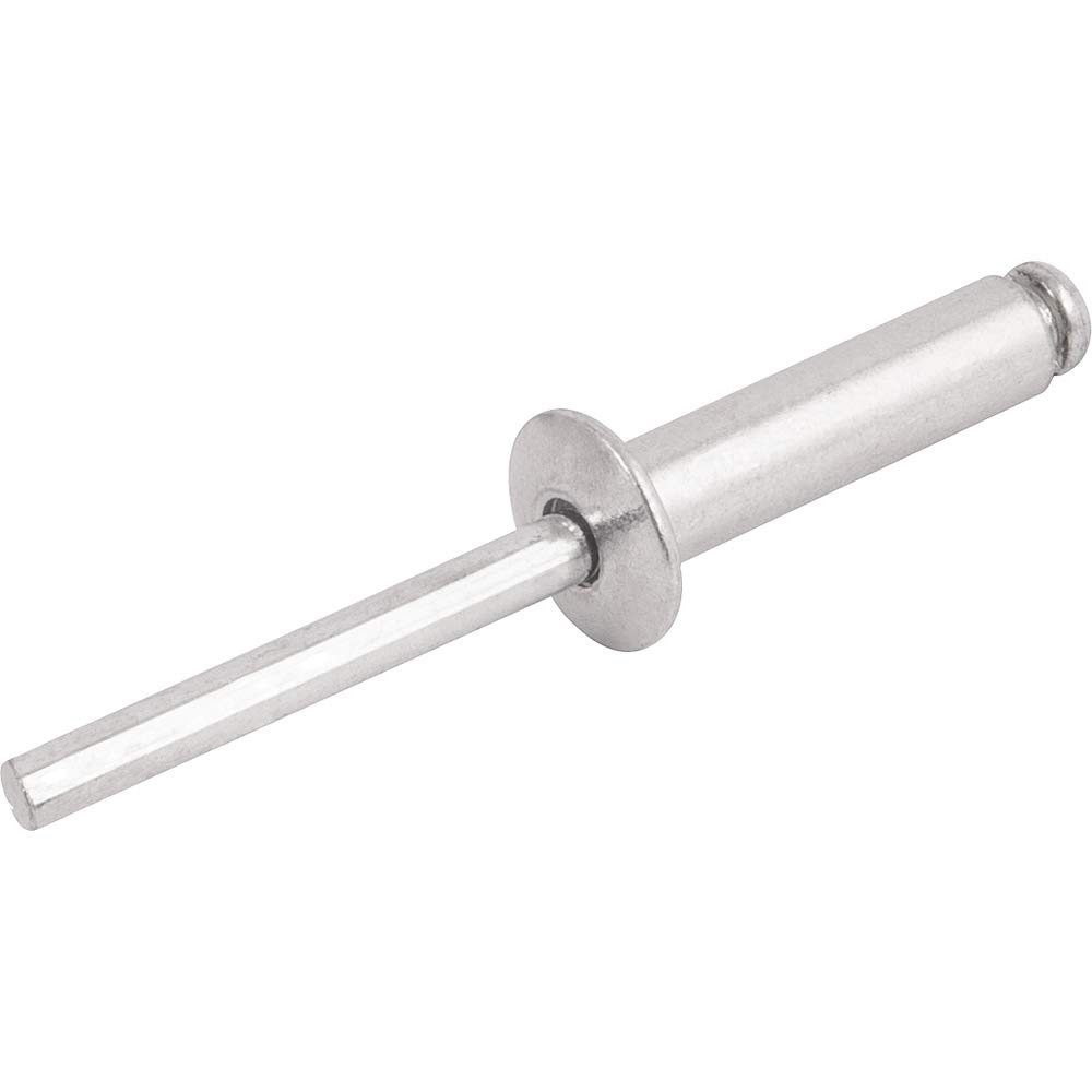Rebite de Repuxo Nove54 4mm x 6mm Alumínio - Pacote com 100 Peças