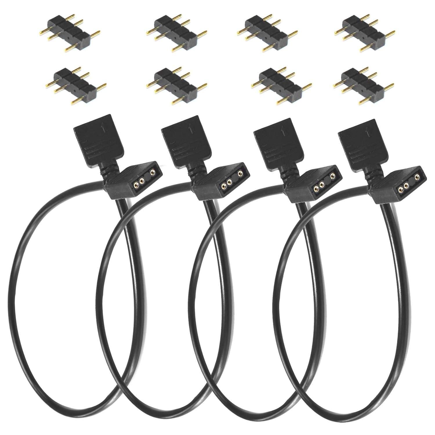 Kit 4 Cabos Extensão ARGB 3 Pinos 5V - Ilumine Seu PC com Estilo!