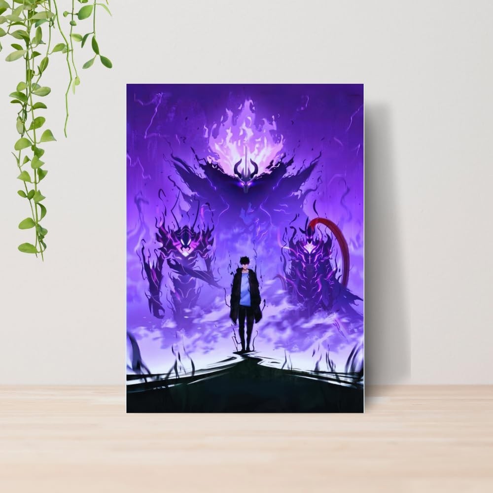 Quadro Solo Leveling Anime A4 - Placa MDF Resistente com Acabamento Premium