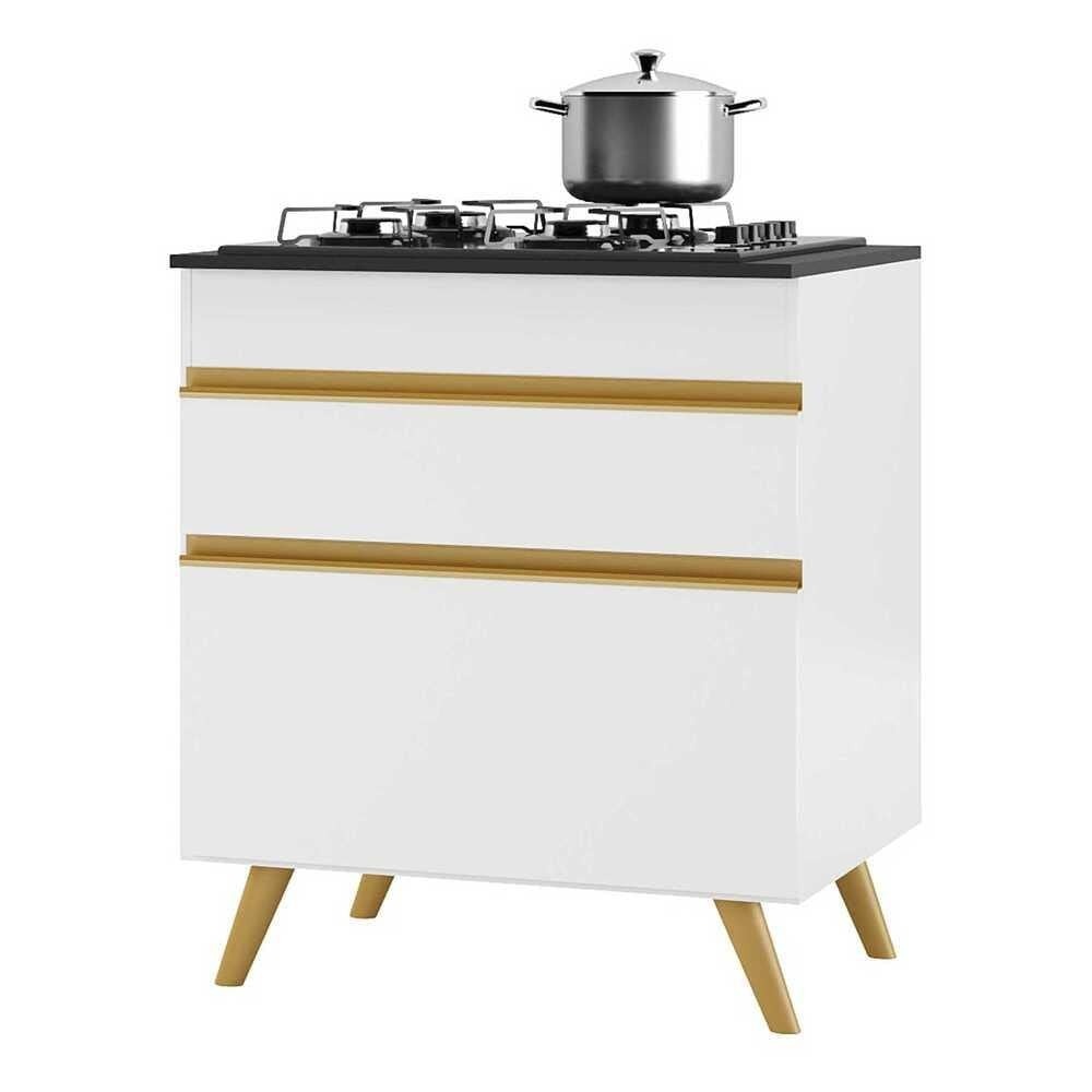 Balcão de Cozinha para Cooktop 70 cm com 1 Porta e 1 Gaveta Veneza Gw Multimóveis Branco – Design Moderno e Funcionalidade