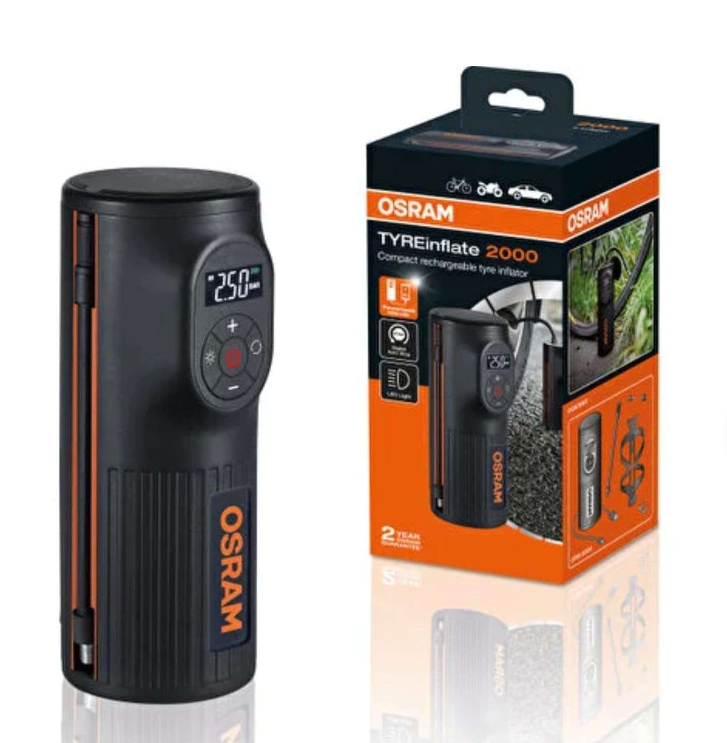 Compressor de Ar Portátil Digital OTIR2000: Infla Tudo com Inteligência e Praticidade!