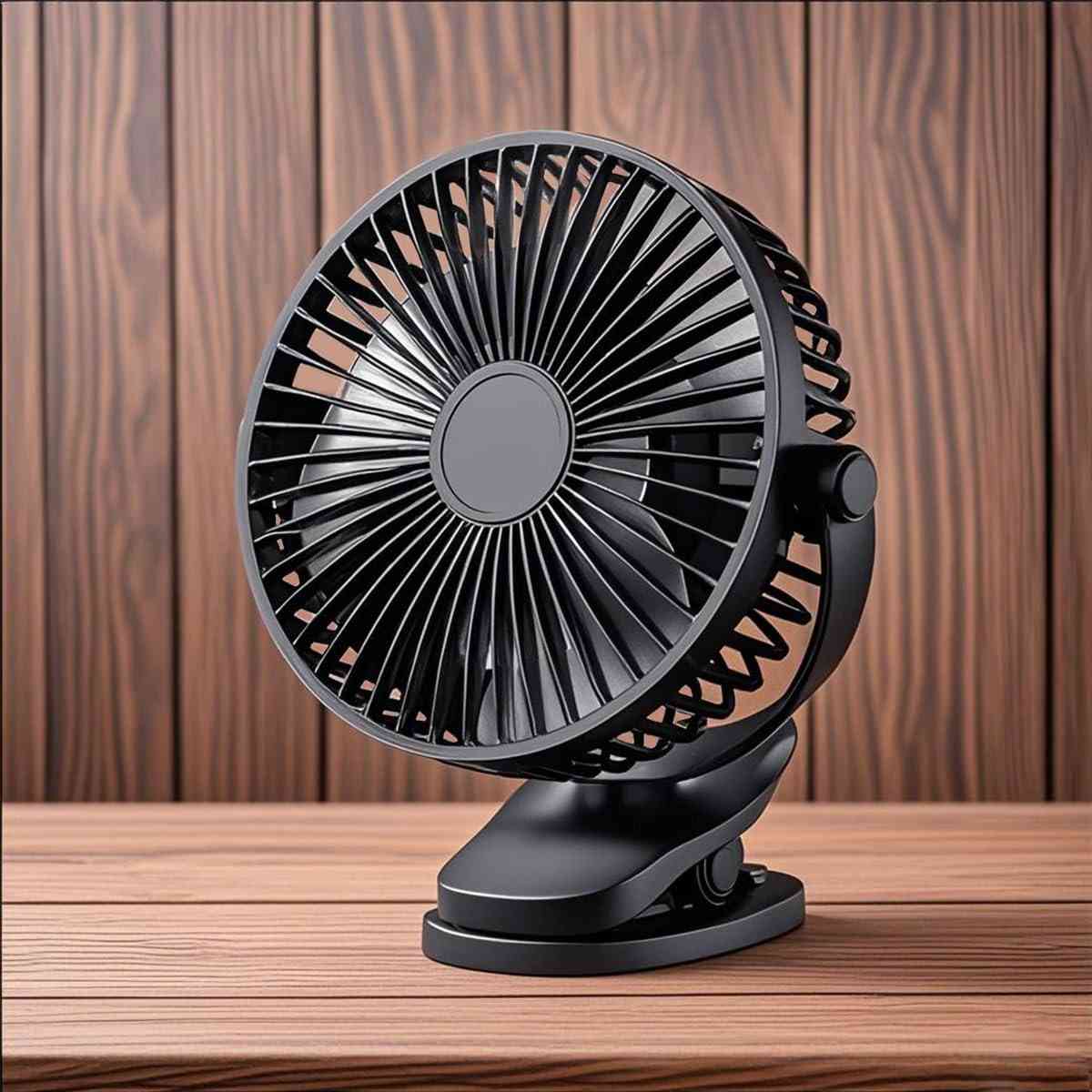 Ventilador de Mesa USB Potente 3 Velocidades com Rotação 720° - Compacto e Silencioso para Casa e Escritório