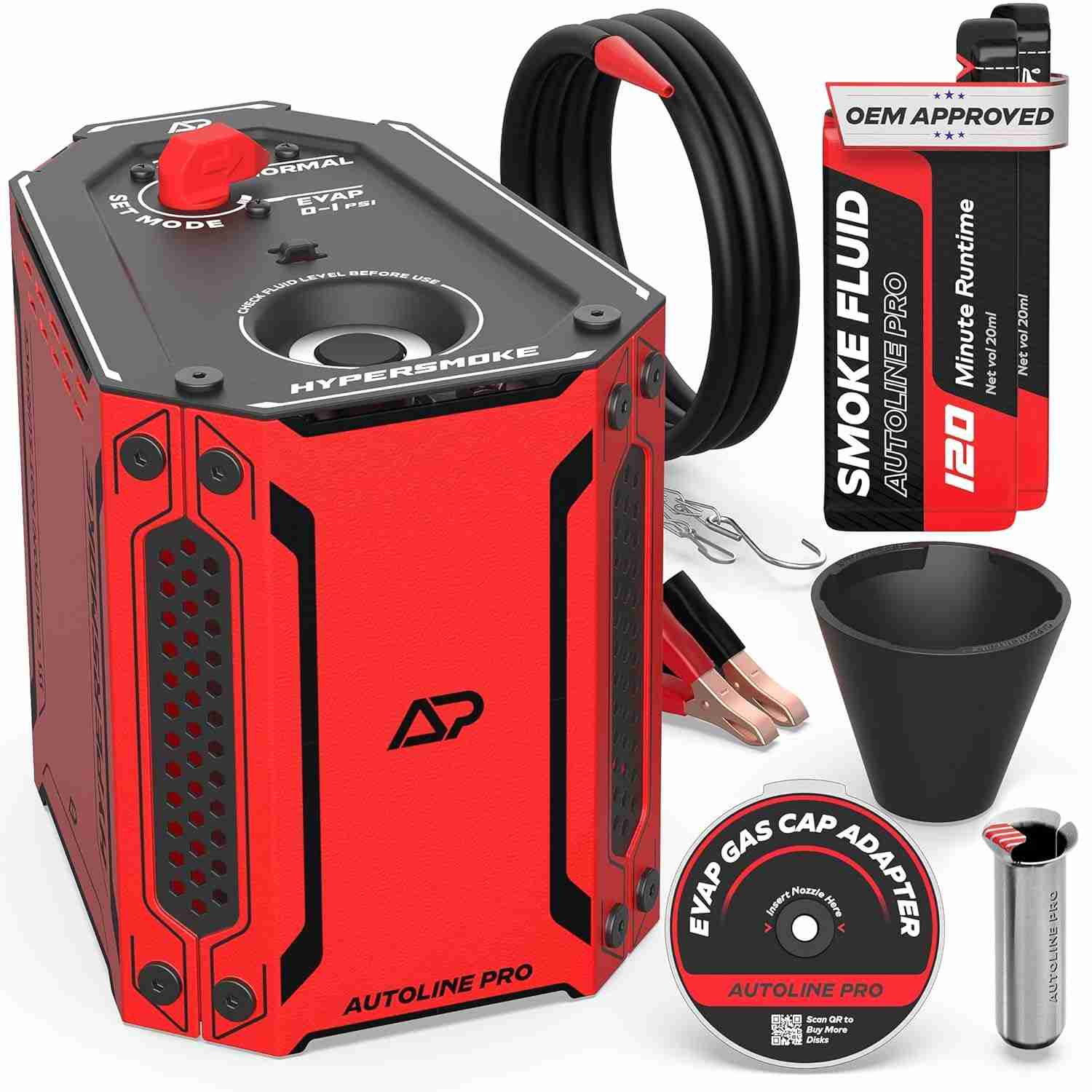 Autoline Pro HyperSmoke™: Máquina de Fumaça Automotiva EVAP com Pressão Ajustável | Fluido OEM