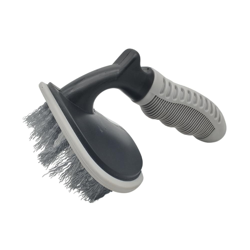 Escova Tipo T Cinza DOBB: Limpeza Pesada e Profunda de Pneus com Parafusadeira/Furadeira