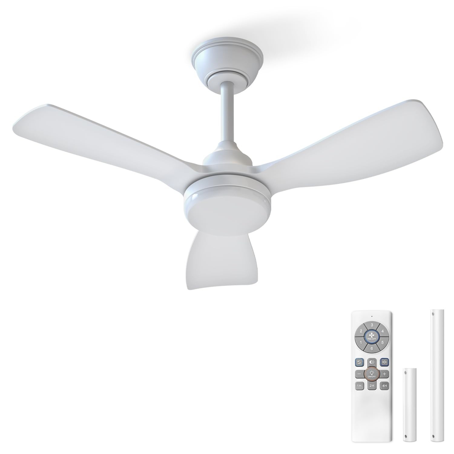 Ventilador de Teto com LED 20W, Controle Remoto, Silencioso e Moderno – 6 Velocidades, Luz Ajustável, 127-220V