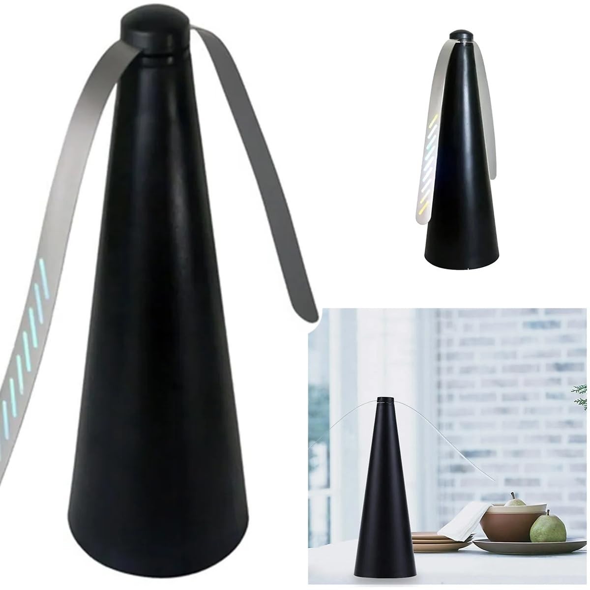 Ventilador Repelente de Mesa com Luz LED Azul - Combate Moscas, Mosquitos e Insetos em Ambientes Internos e Externos