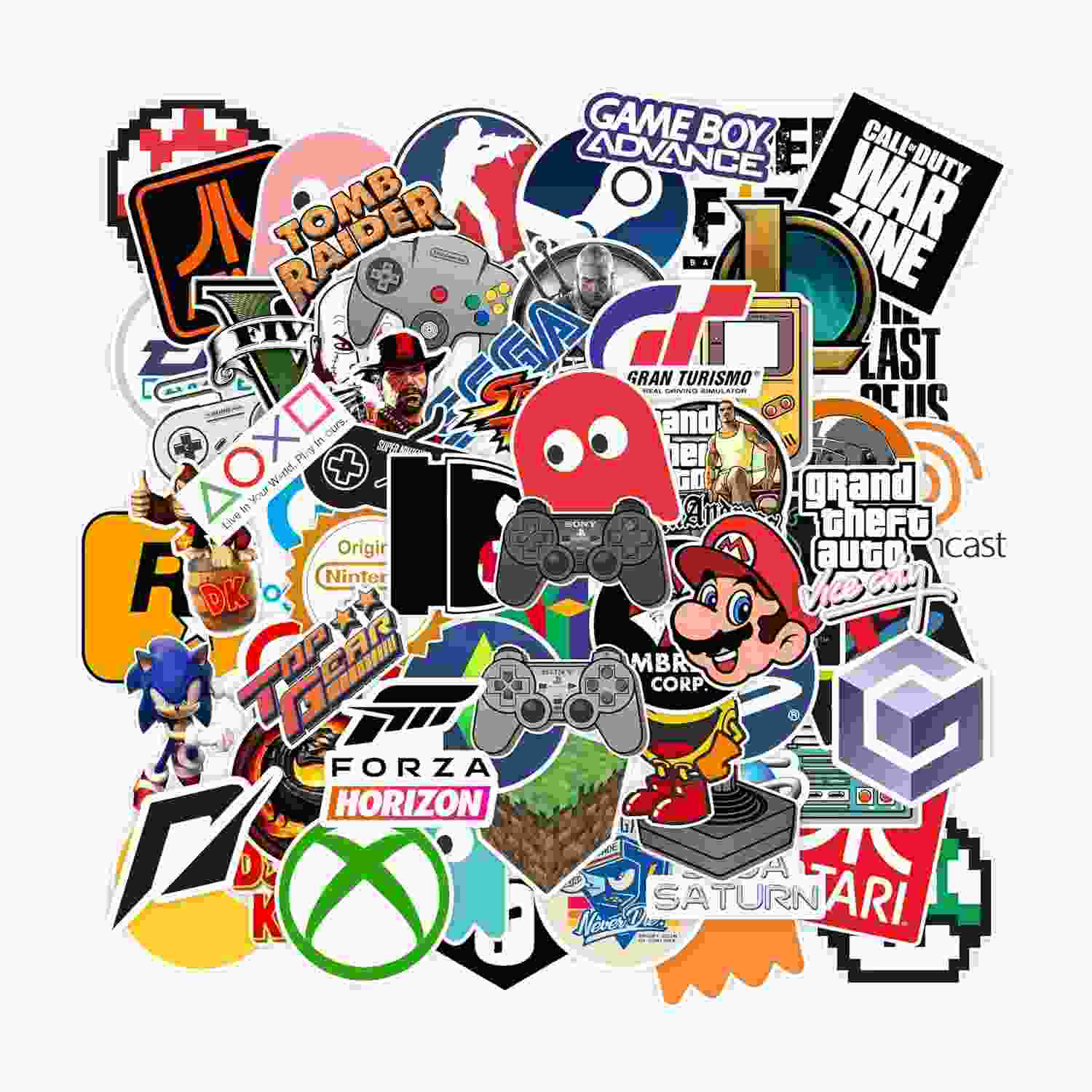 64x Adesivos Gamer Retro 90's - Decore Sua Área de Jogos com Estilo Nostálgico