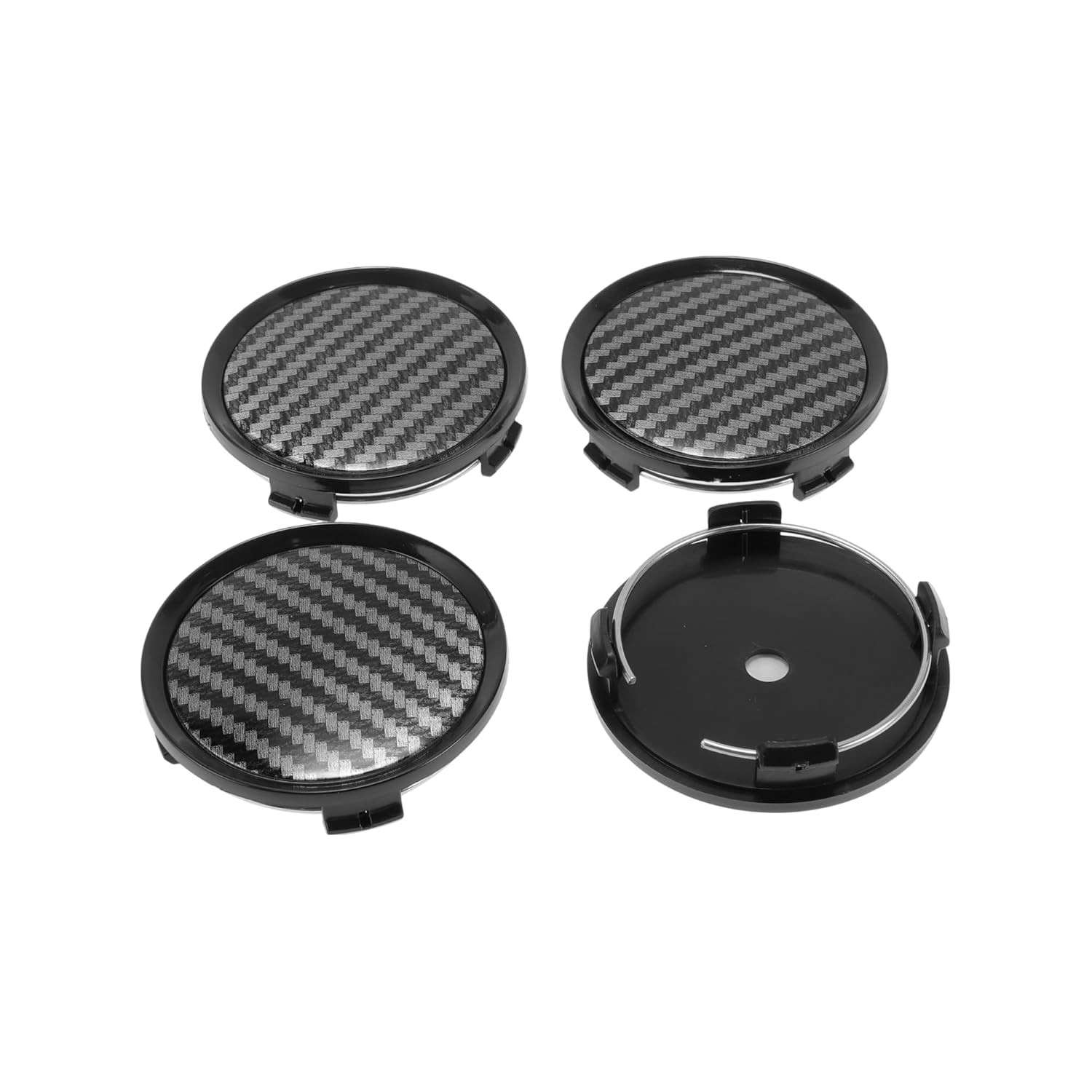 ACROPIX 4 Tampas de Centro de Roda 7cm - Aro Universal, Plástico Preto Durável com Logo Discreto