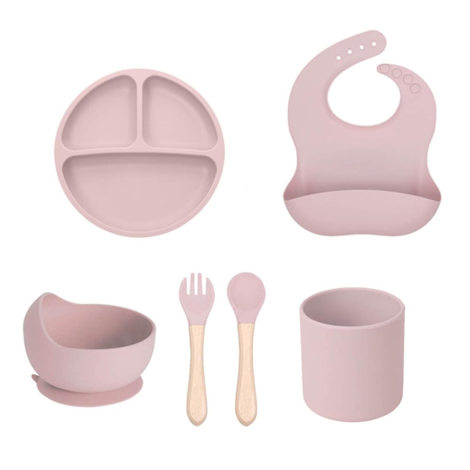 Conjunto de Pratos em Silicone para Crianças - Com Ventosa, Babador e Talheres Macios - Seguro e Divertido