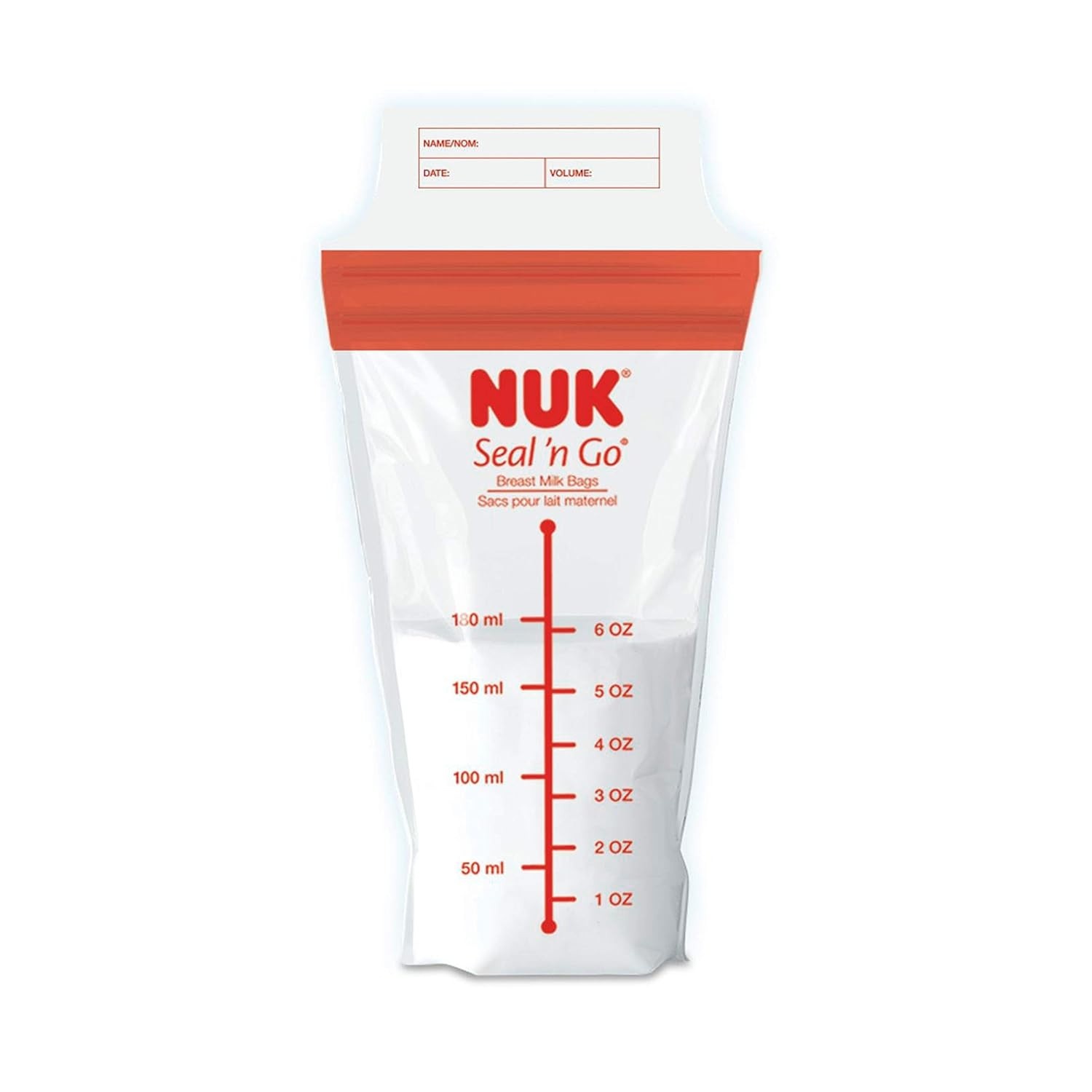 NUK Sacos de Leite Materno Simply Natural Seal n' Go - Segurança Total com Zíper Duplo