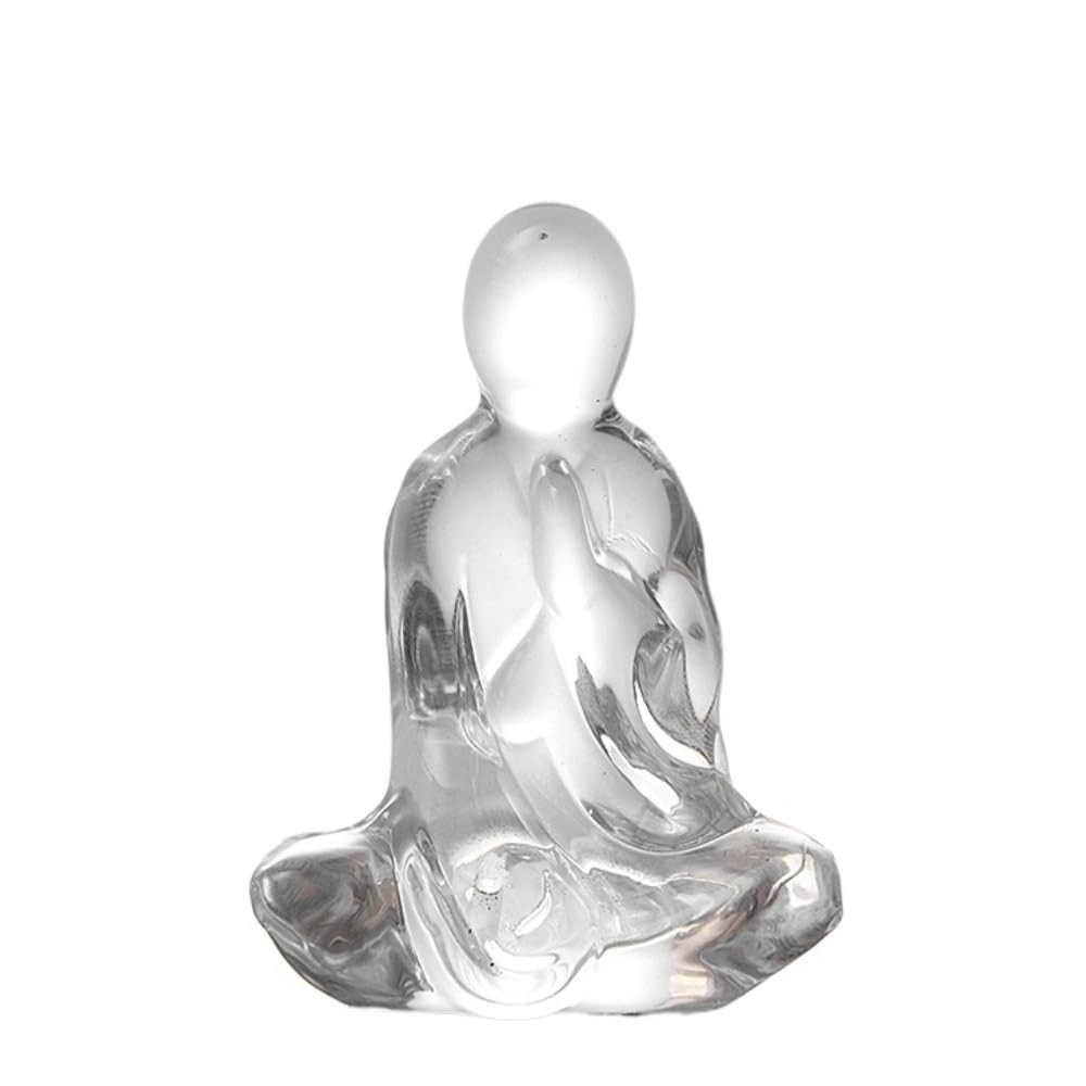 Estátua de Buda Zen em Vidro Transparente - Decoração de Mesa com Estilo e Serenidade