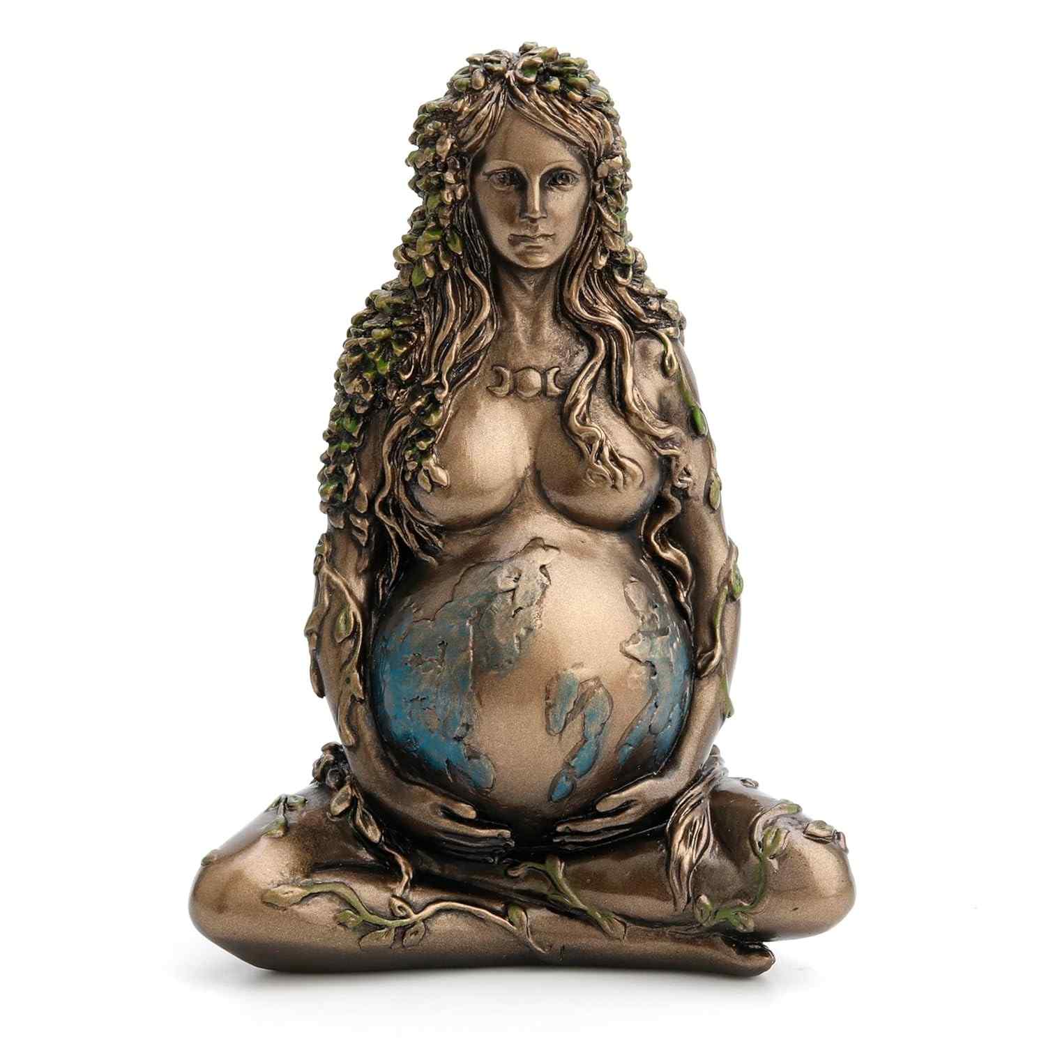 Veronese Design Estatueta Grávida em Resina com Pintura Manual - 10cm