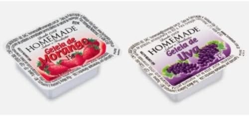 Geléia Homemade Morango E Uva Blister 15g Caixa Com144 Sachês