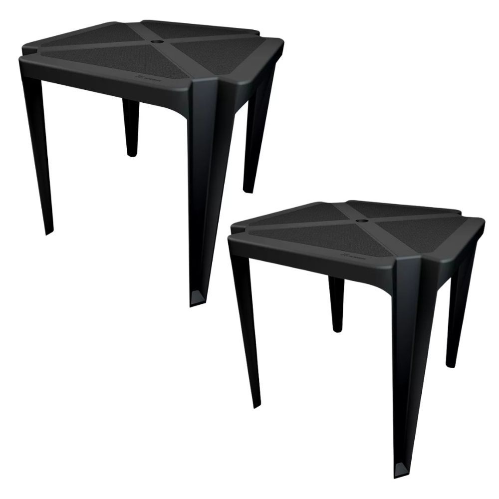 Combo 2 Mesas Pretas Reforçadas Monobloco: Design Moderno e Durabilidade Extrema