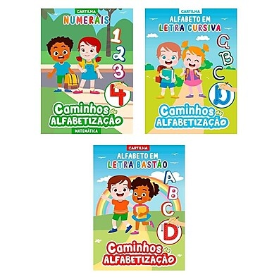 Combo Caminhos da Alfabetização: Kit com 3 Cartilhas para Aprender Brincando