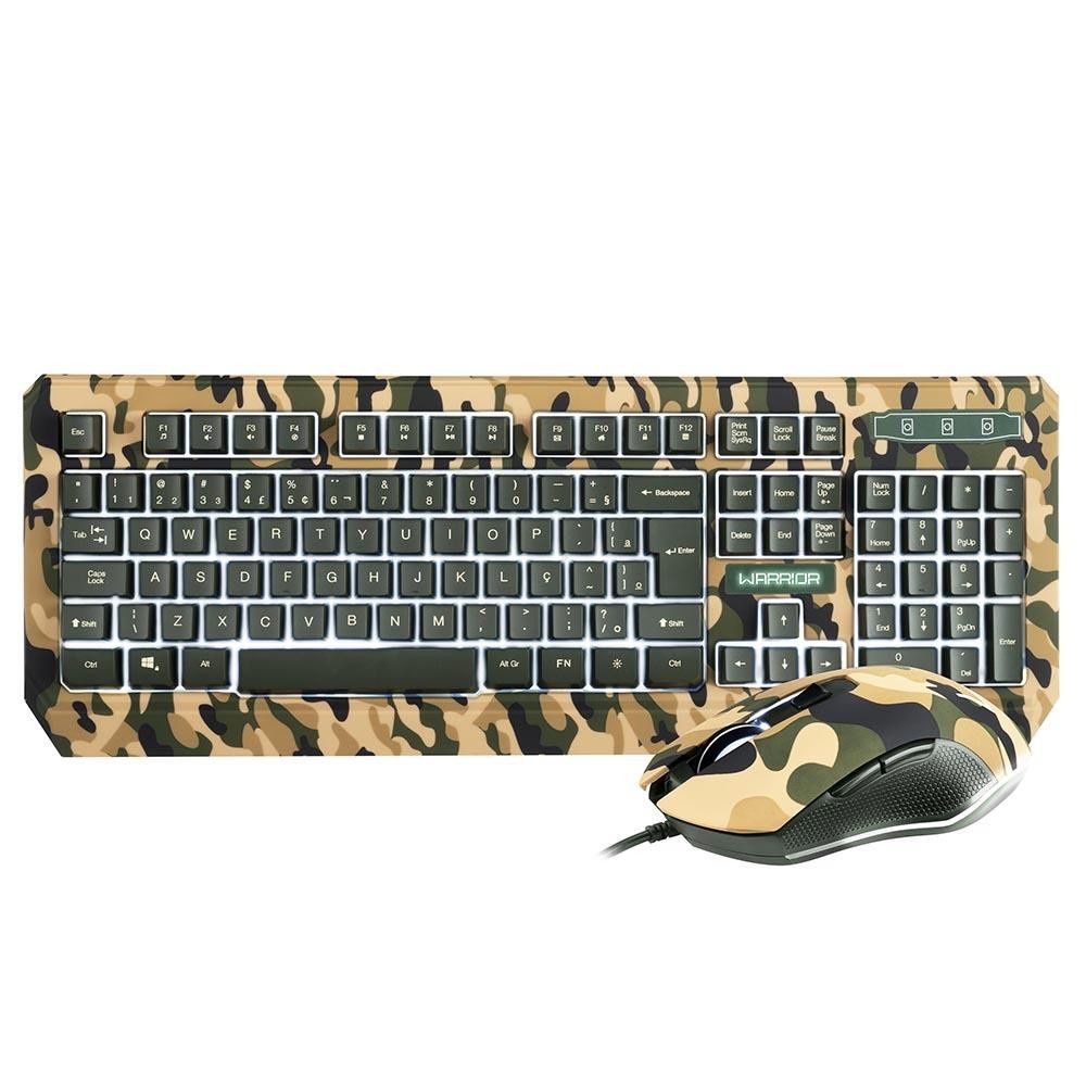 Combo Gamer Warrior Kyler: Teclado e Mouse Army