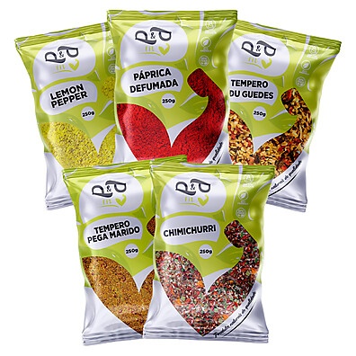 Combo Temperos Lemon Pepper e Mais 4: Sabor de Vó, Prático!