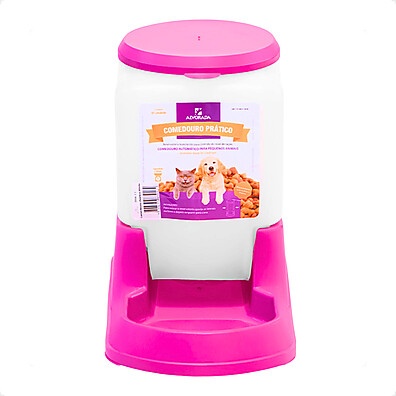 Comedouro Automático Pet: 3L Prático e Rosa!