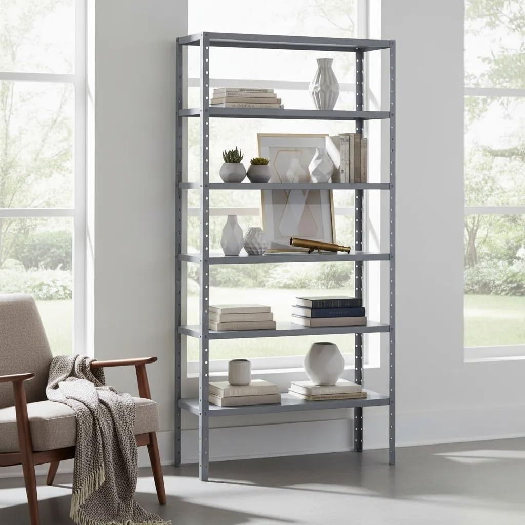 Estante de Aço Industrial 6 Bandejas 190x90x27cm - Organização Moderna para Casa e Comércio