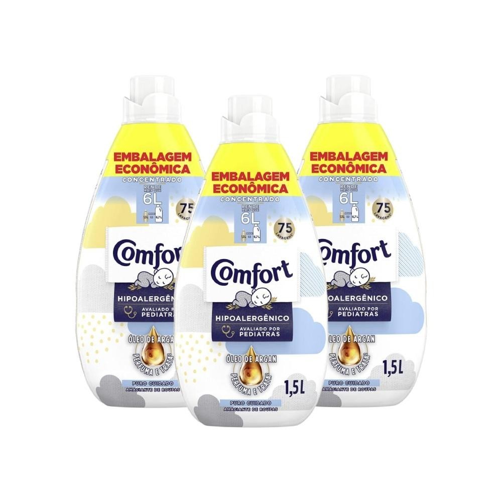 Comfort Puro Cuidado: Kit 3 Amaciantes 1,5L