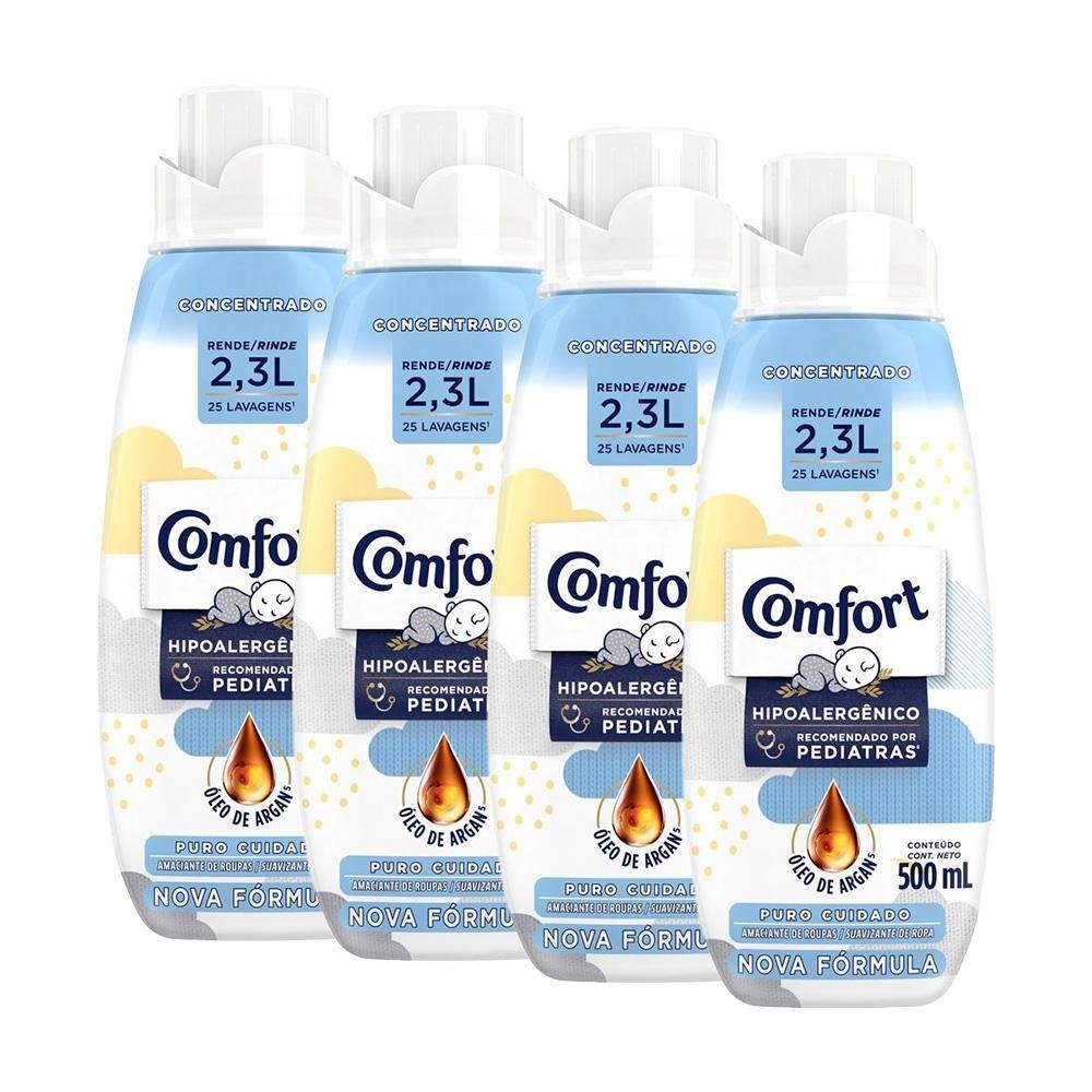 Comfort Puro Cuidado: Kit 4 Amaciantes Concentrados